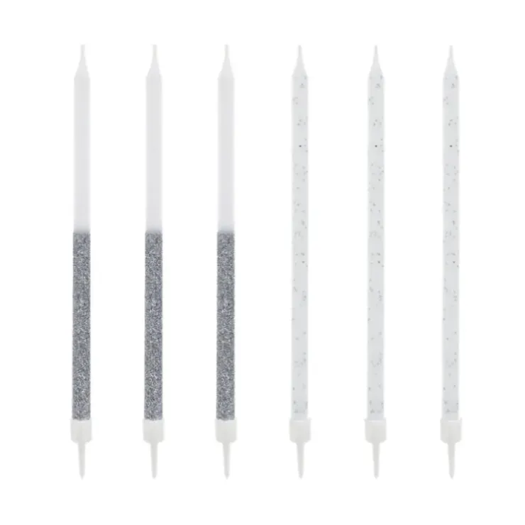 Cerf Dellier 12 bougies bicolores argentées hautes 13 cm Online