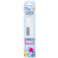 Cerf Dellier 12 bougies bicolores argentées hautes 13 cm Online