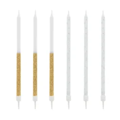 Cerf Dellier 12 bougies bicolores dorées hautes 13 cm Outlet