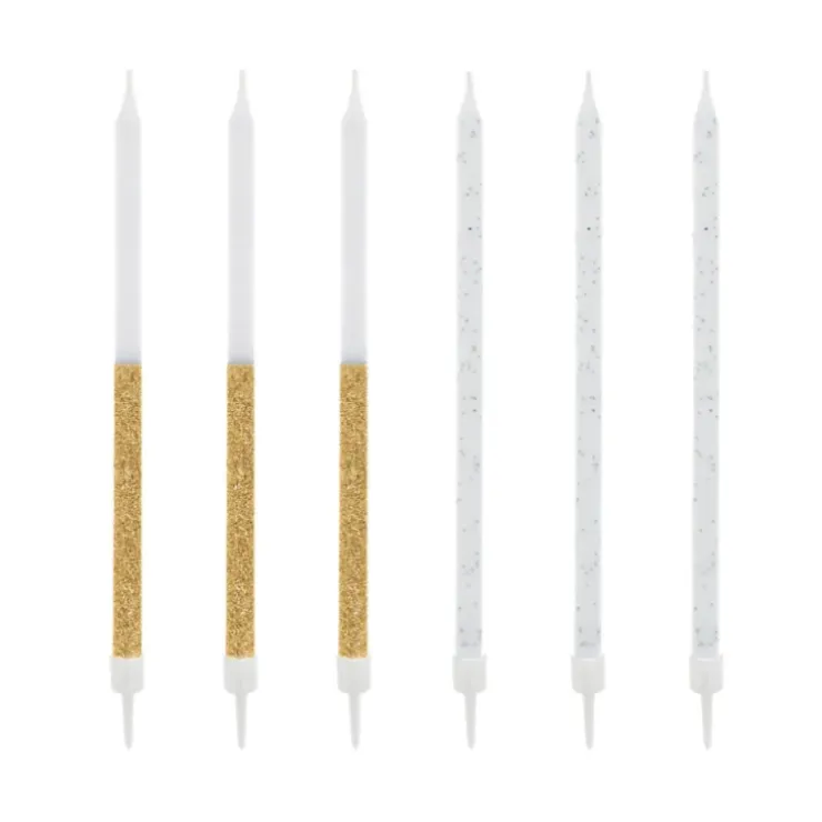 Cerf Dellier 12 bougies bicolores dorées hautes 13 cm Outlet