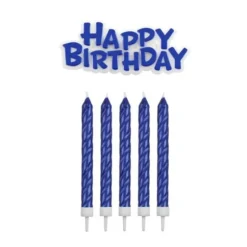 Cerf Dellier 16 Bougies bleues + Happy Birthday Sale