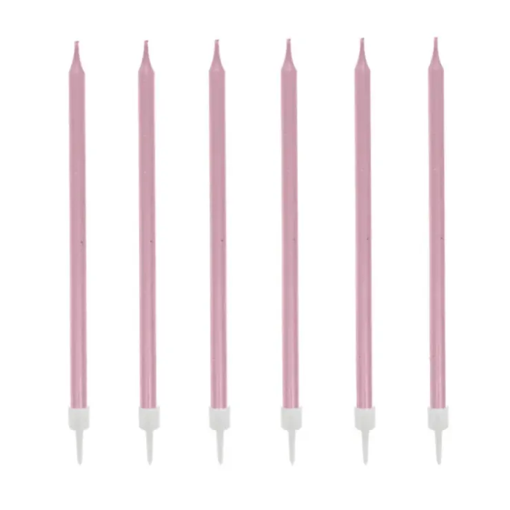 Cerf Dellier 12 bougies roses hautes 13 cm Online