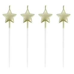 Cerf Dellier 4 bougies étoiles à piquer dorées Best