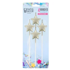 Cerf Dellier 4 bougies étoiles à piquer dorées Best