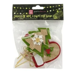 Cerf Dellier 3 décors de Noël assortis en feutrine thème 3 Discount