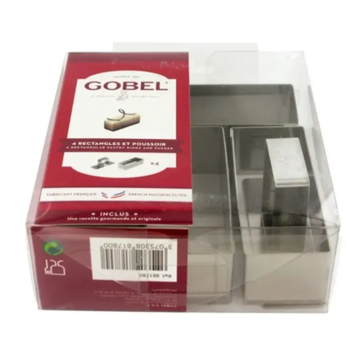 Cerf Dellier 4 rectangles à pâtisserie + poussoir H 3 cm Sale