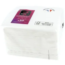 Cerf Dellier 50 Serviettes de table blanches Discount