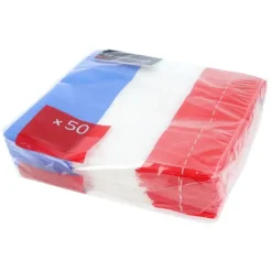 Cerf Dellier 50 Serviettes de table bleu blanc rouge Clearance
