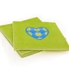 Cerf Dellier 20 Serviettes en papier anis coeur bleu Patisdecor