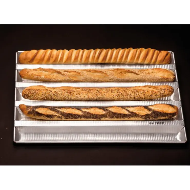 Cerf Dellier Alu-Gaufer plaques à pain 750 x 430 6 baguettes Best