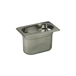 Cerf Dellier Bac gastronorme plein inox - sans anse - GN 1/9 profondeur 10 cm New