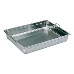 Cerf Dellier Bac gastronorme plein inox - avec anses escamotables - GN 2/1 profondeur 10 cm Discount