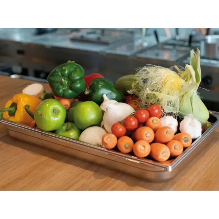 Cerf Dellier Bac gastronorme plein inox - sans anse - GN 1/1 profondeur 6,5 cm Clearance