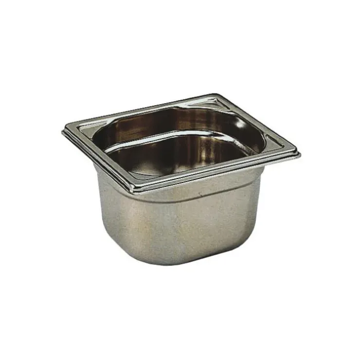 Cerf Dellier Bac gastronorme plein inox - sans anse - GN 1/6 profondeur 6,5 cm New