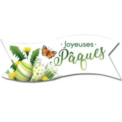 Cerf Dellier Banderoles azyme vertes Joyeuses Pâques (x24) Online