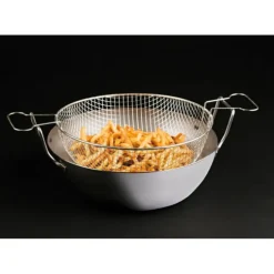 Cerf Dellier Bassine à friture en tôle d'acier noire avec panier 45 cm Clearance