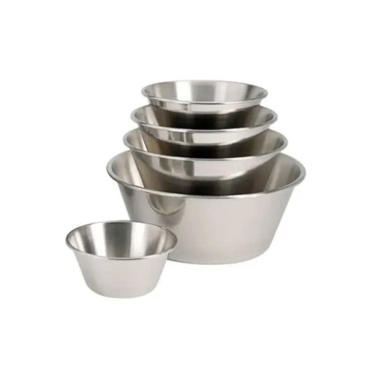 Cerf Dellier Bassine conique inox, bord roulé ouvert - Ø 28 cm New