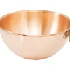 Cerf Dellier Bassine en cuivre demi-ronde renforcée à blancs 24 cm