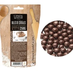 Cerf Dellier Billes céréales croustillantes de Chocolat Noir 250 g Outlet