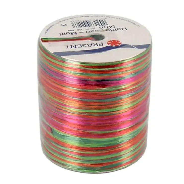 Cerf Dellier Bolduc Raphia Pearl vert / rouge / fuchsia 50 m Outlet