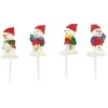 Cerf Dellier Bonshommes de neige Noël assortis sur pique (x4) Best