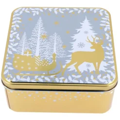 Cerf Dellier Boîte à biscuits de Noël dorée en métal Best