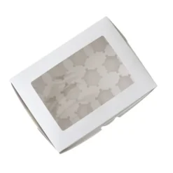 Cerf Dellier Boîte cupcakes blanche rectangulaire 24 x 16 x 7,5 cm Hot