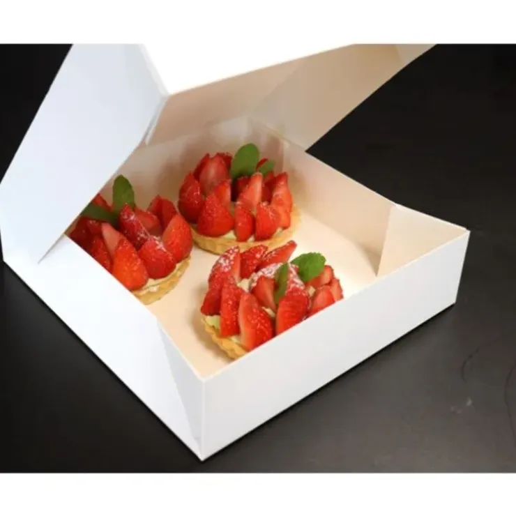 Cerf Dellier Boîte pâtissière blanche carrée 18 x 18 x 5 cm Hot