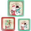 Cerf Dellier Boîtes à biscuits de Noël carrés x 3 motifs assortis Online