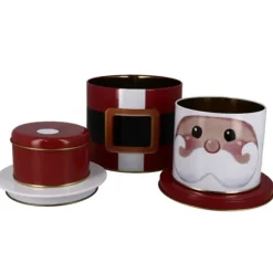 Cerf Dellier Boîtes à biscuits de Noël Set de 3 à empiler Père Noël Clearance