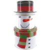 Cerf Dellier Boîtes à biscuits de Noël Set de 3 à empiler Bonhomme de neige Discount