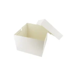 Cerf Dellier Boîtes pâtissières blanches 25x25 cm Hauteur 20 cm (x 10) Hot