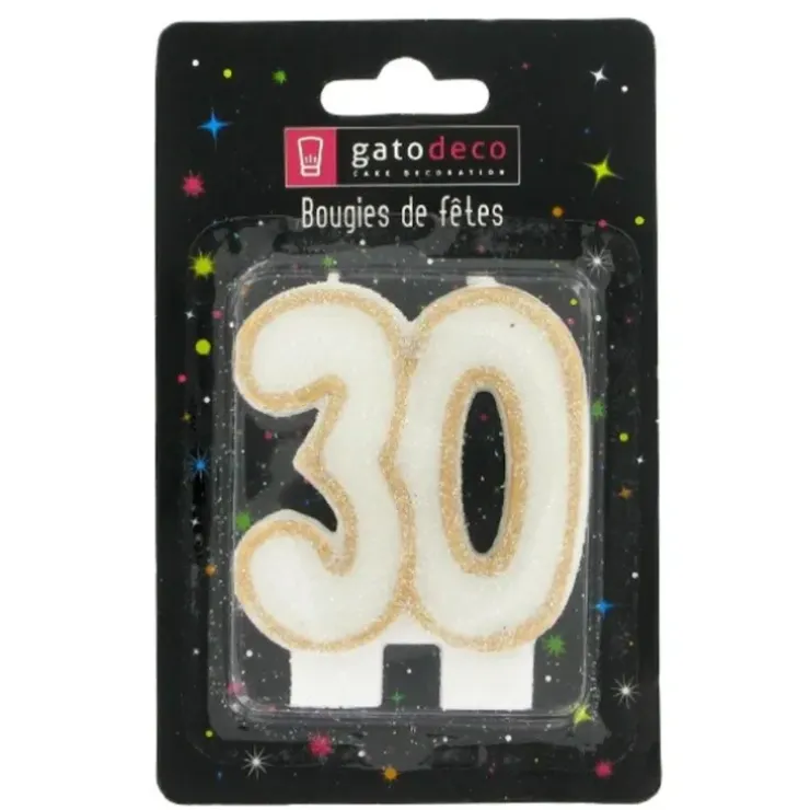 Cerf Dellier Bougie anniversaire 30 ans New