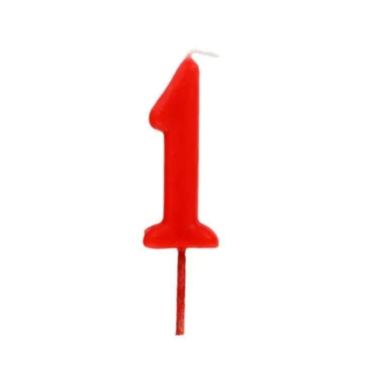 Cerf Dellier Bougie anniversaire chiffre 1 rouge Sale