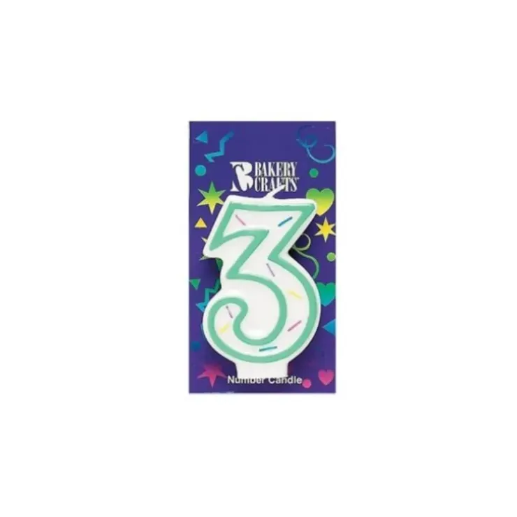 Cerf Dellier Bougie Anniversaire, chiffre 3 New