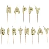 Cerf Dellier Bougies à piquer "Happy Birthday" dorées Hot