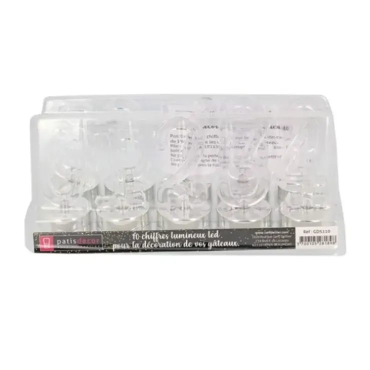 Cerf Dellier Bougies Chiffres 0 à 9 LED Patisdécor (x 10) Hot