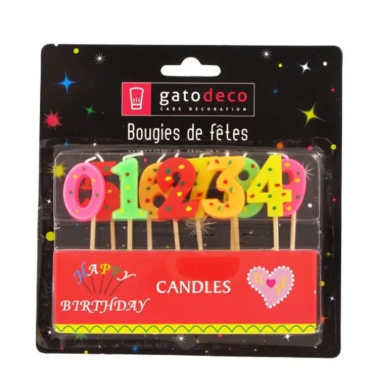 Cerf Dellier Bougies chiffres sur piques assorties Discount