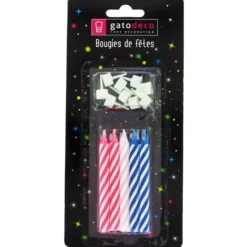 Cerf Dellier Bougies d'anniversaire 8 cm assorties (x 10) Best