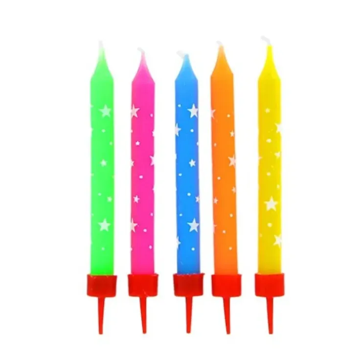 Cerf Dellier Bougies multicolores étoiles (x 10) Best