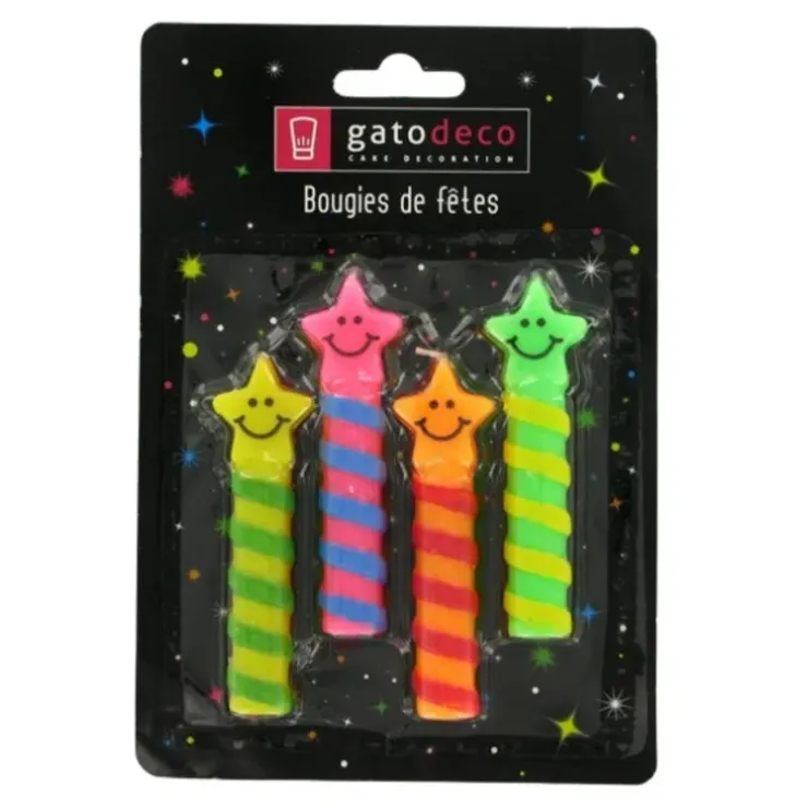 Cerf Dellier Bougies Smileys Etoiles (x 4) Outlet