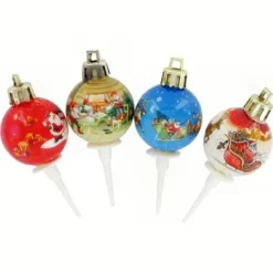 Cerf Dellier Boules de Noël rétro sur pique (x50) Outlet