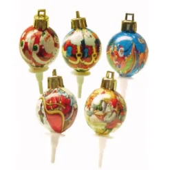 Cerf Dellier Boules de Noël rétro sur pique (x50) Outlet