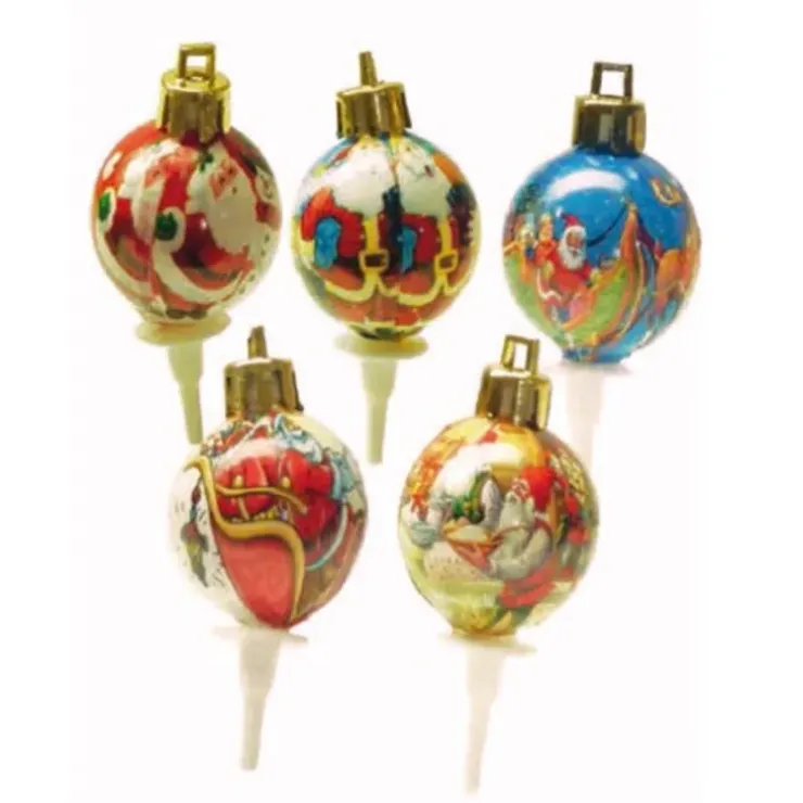 Cerf Dellier Boules de Noël rétro sur pique (x50) Outlet