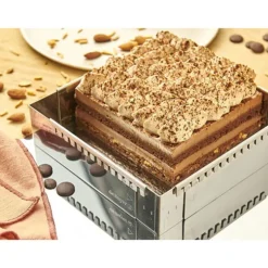 Cerf Dellier Cadre à entremets extensible inox carré 16 à 30 cm De Buyer