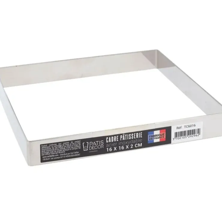 Cerf Dellier Cadre à pâtisserie inox H 2 cm - 16 x 16 cm Discount