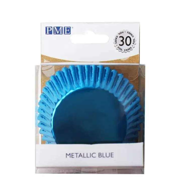 Cerf Dellier Caissette cupcake bleu métallisé PME (x30) Clearance