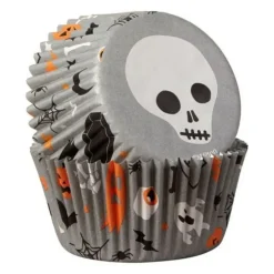 Cerf Dellier Caissette cupcake Halloween Tête de Mort Wilton (x75) Discount