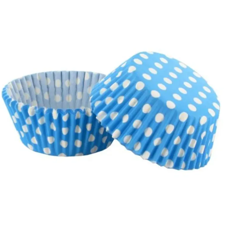 Cerf Dellier Caissettes cupcakes bleues à pois blancs (x50) Sale