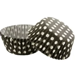 Cerf Dellier Caissettes cupcakes noires à pois blancs (x50) Online